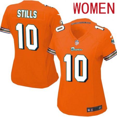 Women Miami Dolphins #10 Kenny Stills Nike Orange Game NFL Jersey->women nfl jersey->Women Jersey